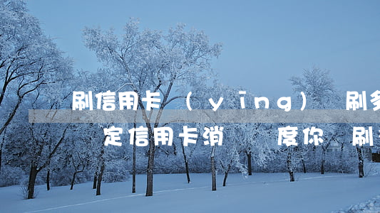 刷信用卡應(yīng)該刷多少金額，如何確定信用卡消費額度：你該刷多少錢？